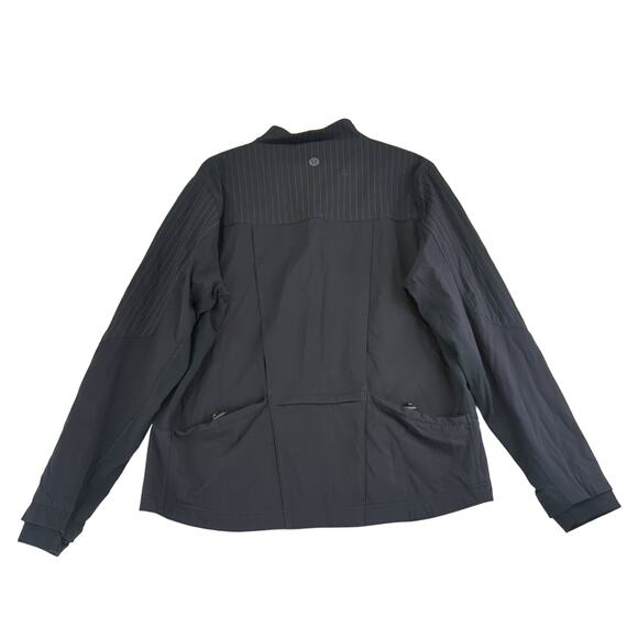 Lululemon Ventilated Running Jacket Men's Large Black Reflective Windbreaker - Picture 2 of 8